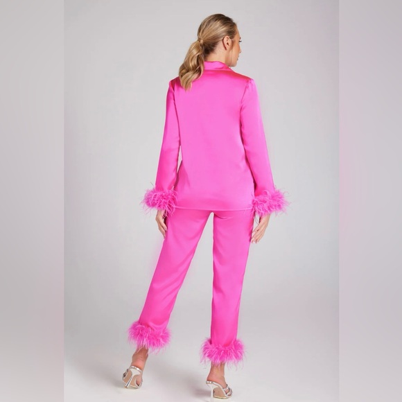 New in box Nadine Merabi feather pajamas S - Picture 3 of 8